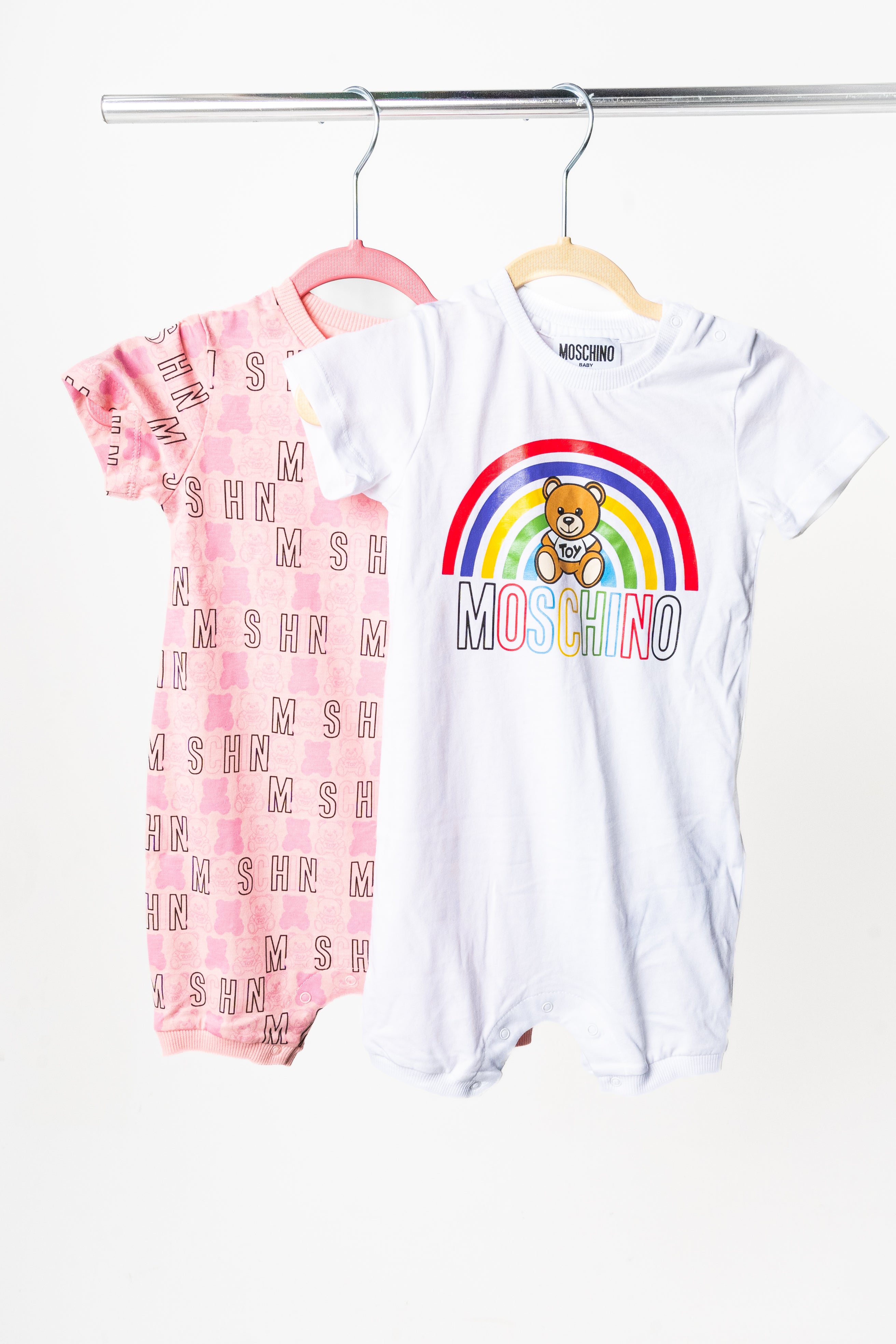 Moschino - Sugar pink 2-piece baby romper gift set