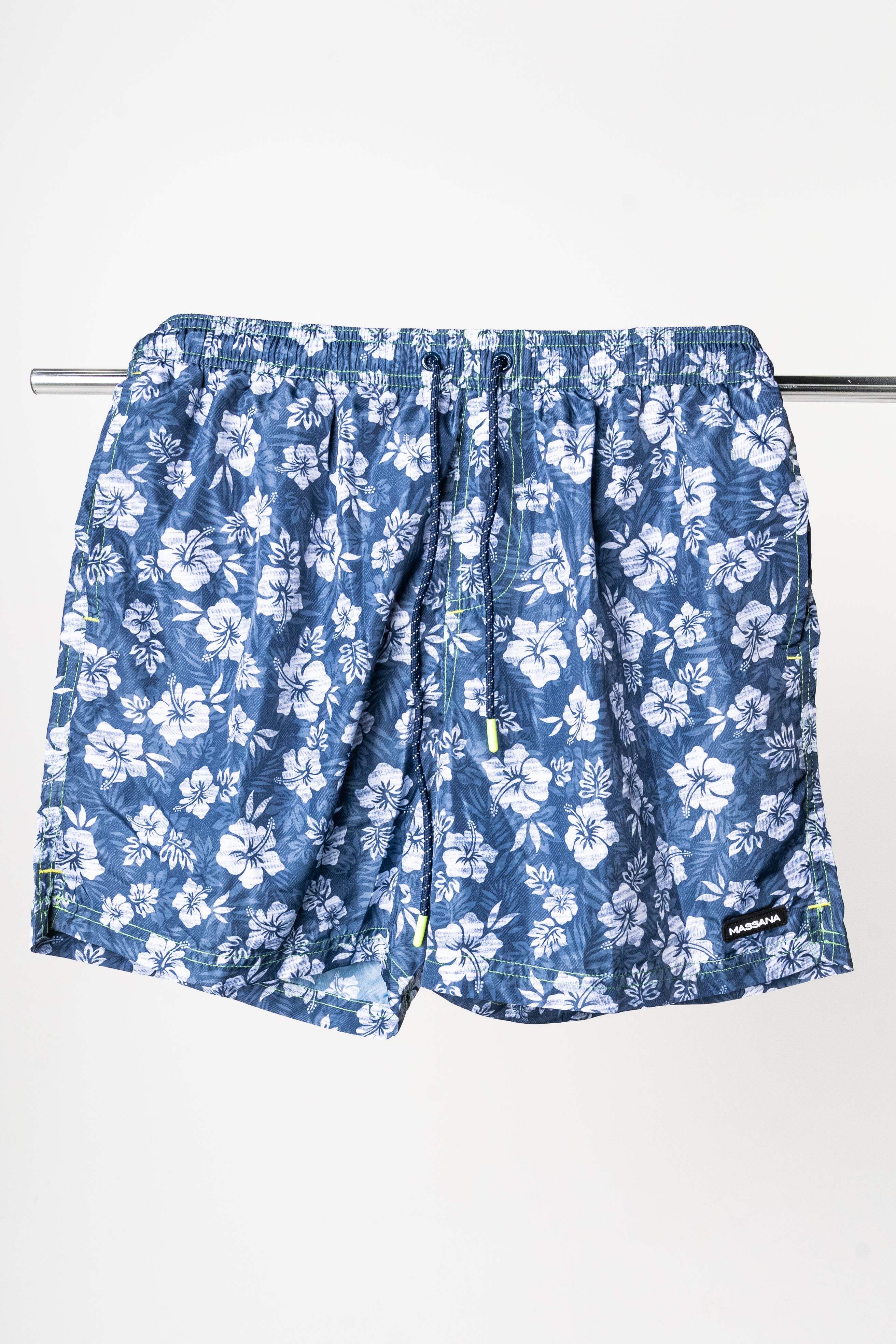 Massana - Man Beachwear blue flower print