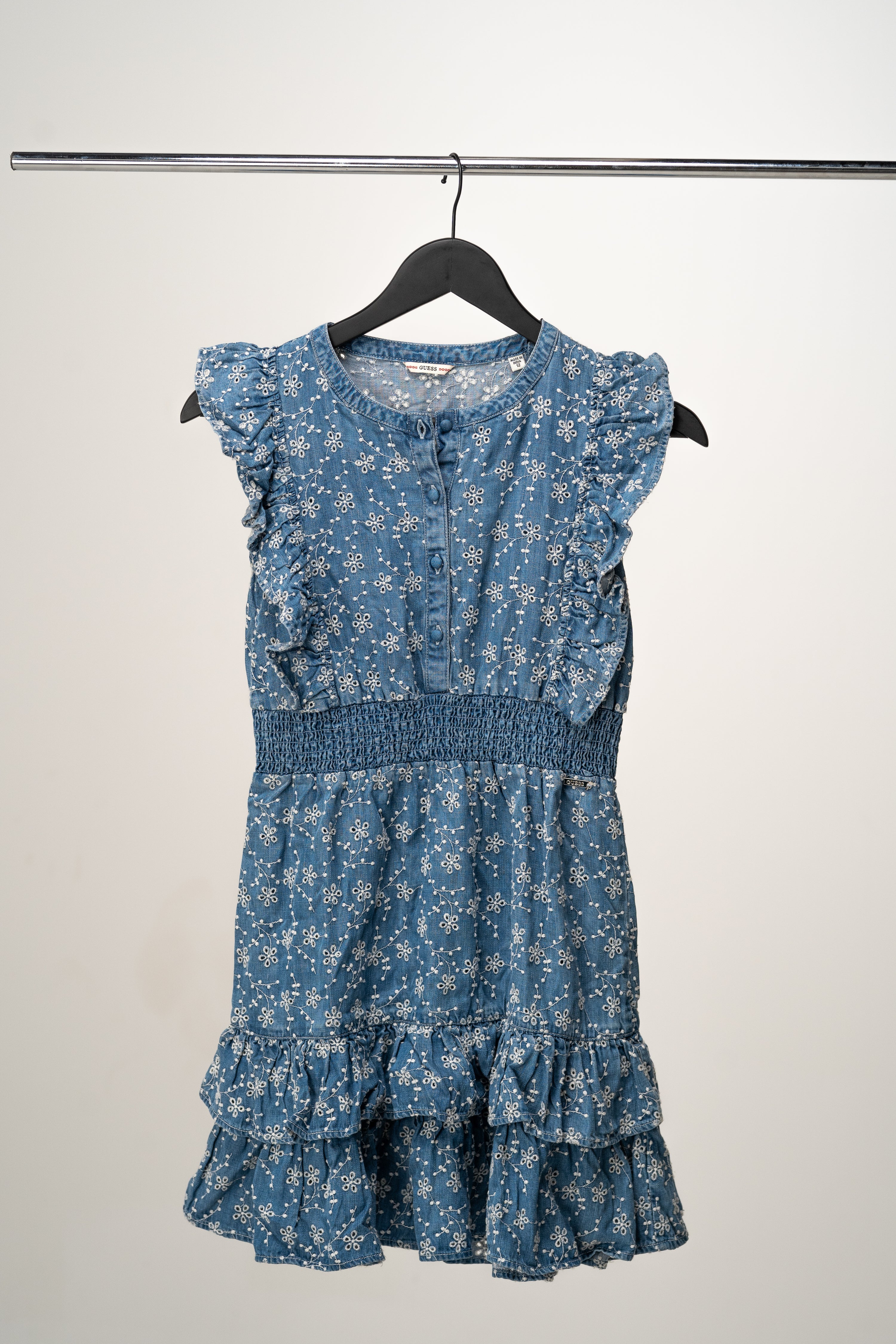 Guess - Girl denim dress chambray flower