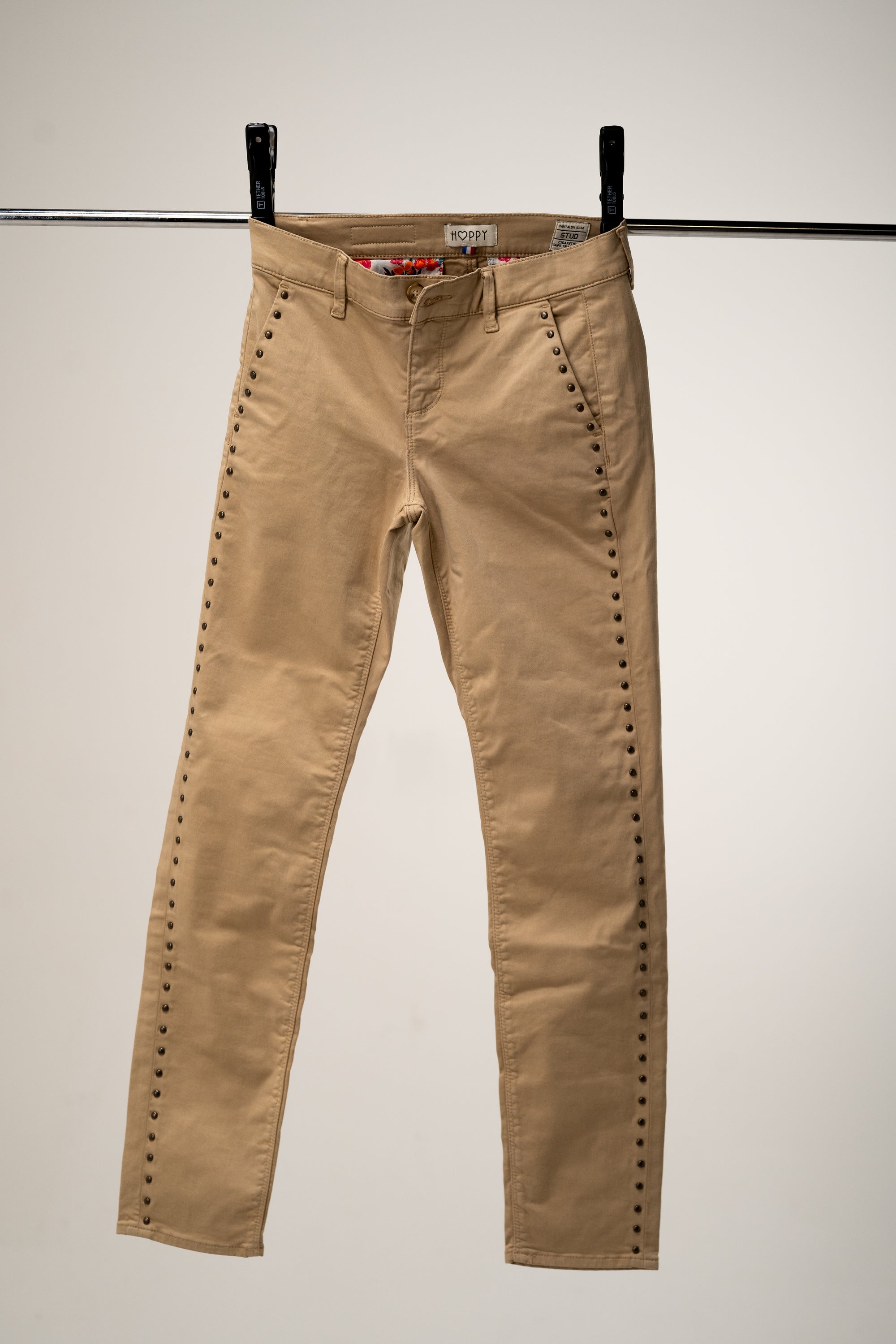 Happy - Stud Pants Beige