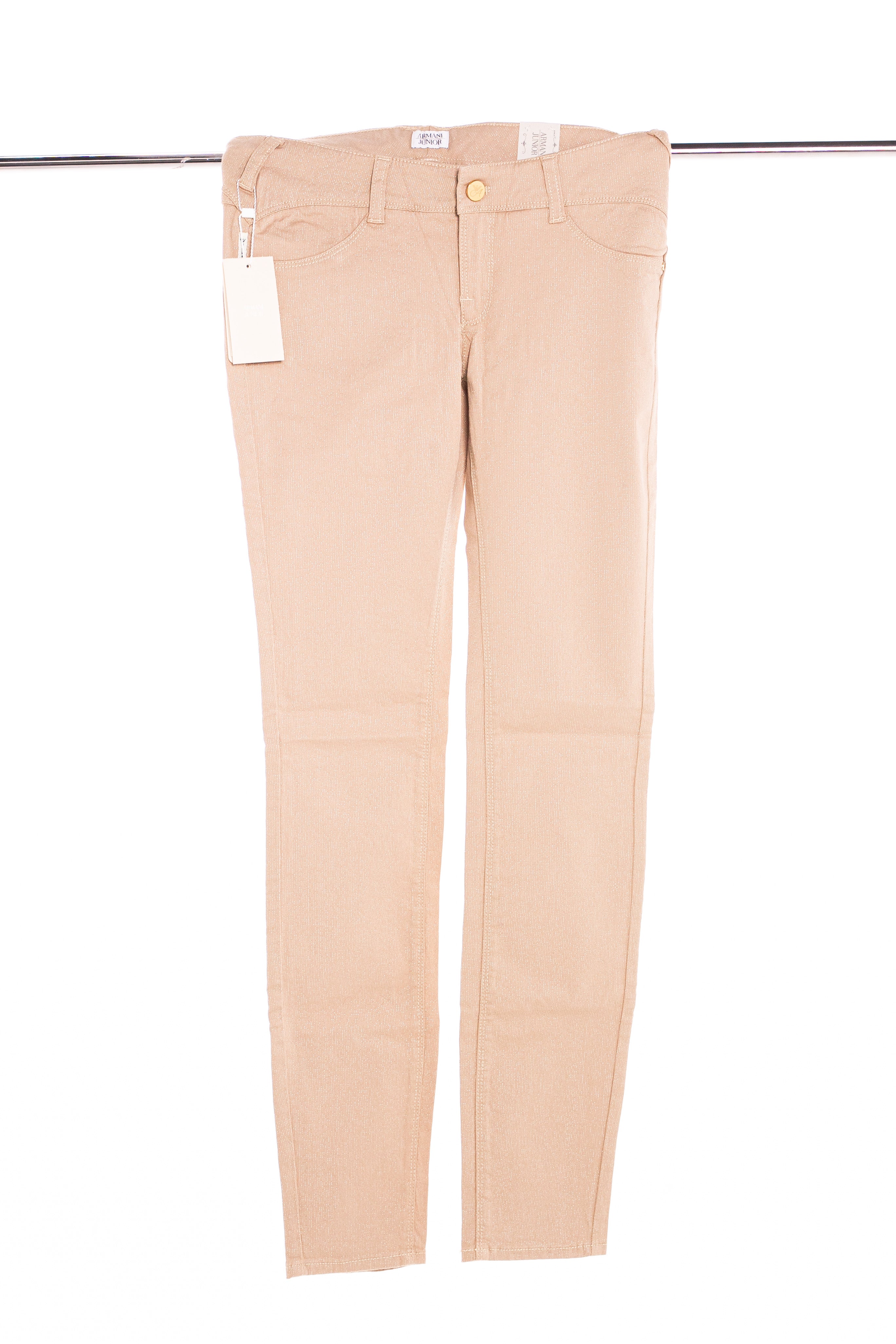 Armani Junior -  Beige Jeans Shiny Gold