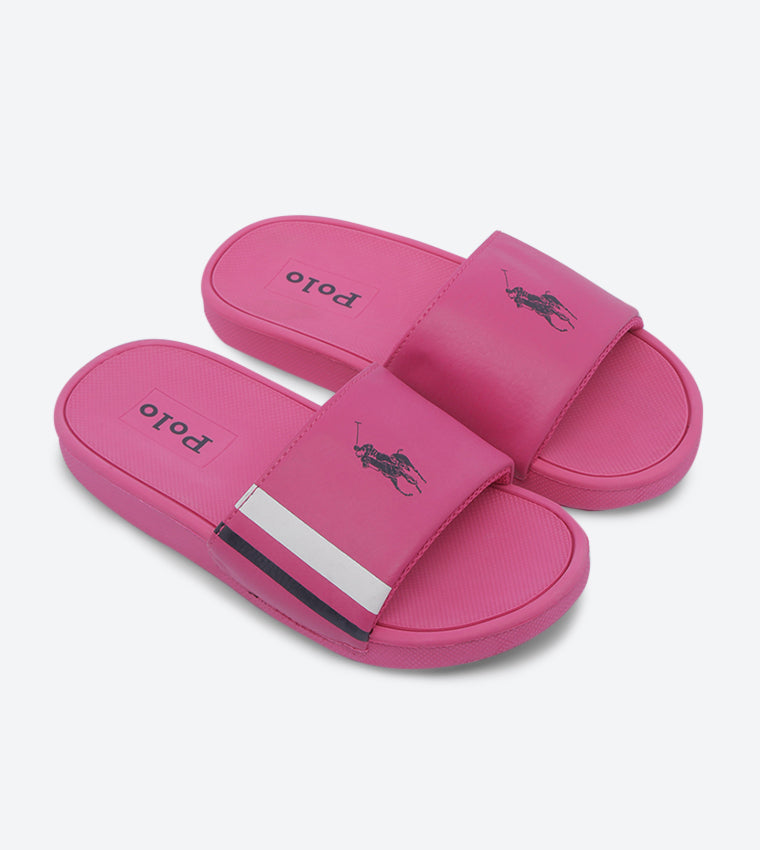 Polo Ralph Lauren - Bensley Ii Round Toe Flat Slides Pink